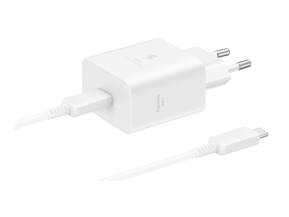 Samsung EP-T4511 - Strømforsyningsadapter - 45 watt - 3 A - SFC 2.0, PD 3.0 (USB-C) - på kabel: USB-C - hvid