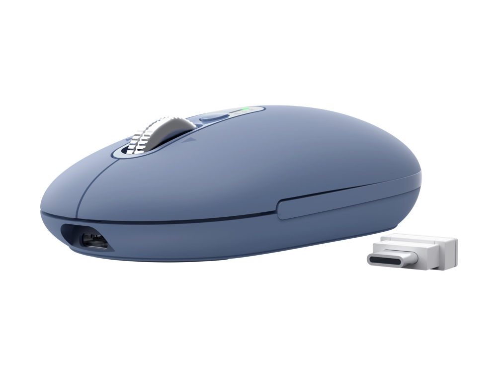 Trust Seron - Mus - Højre- Og Venstrehåndet - Optisk - 7 Knapper - Trådløs - 2.4 Ghz, Bluetooth - Usb-C Trådløs Modtager - Blå - Hængeboks