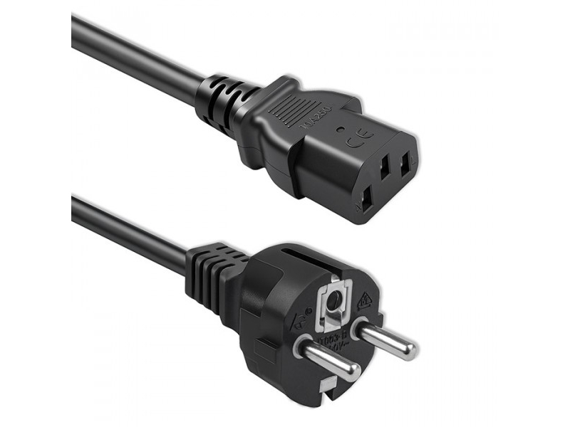 Qoltec SCHUKO strømkabel CEE 7/7 (E/F) | IEC C13 | 3x1,00mm² | Rent kobber Cu | 1,5m