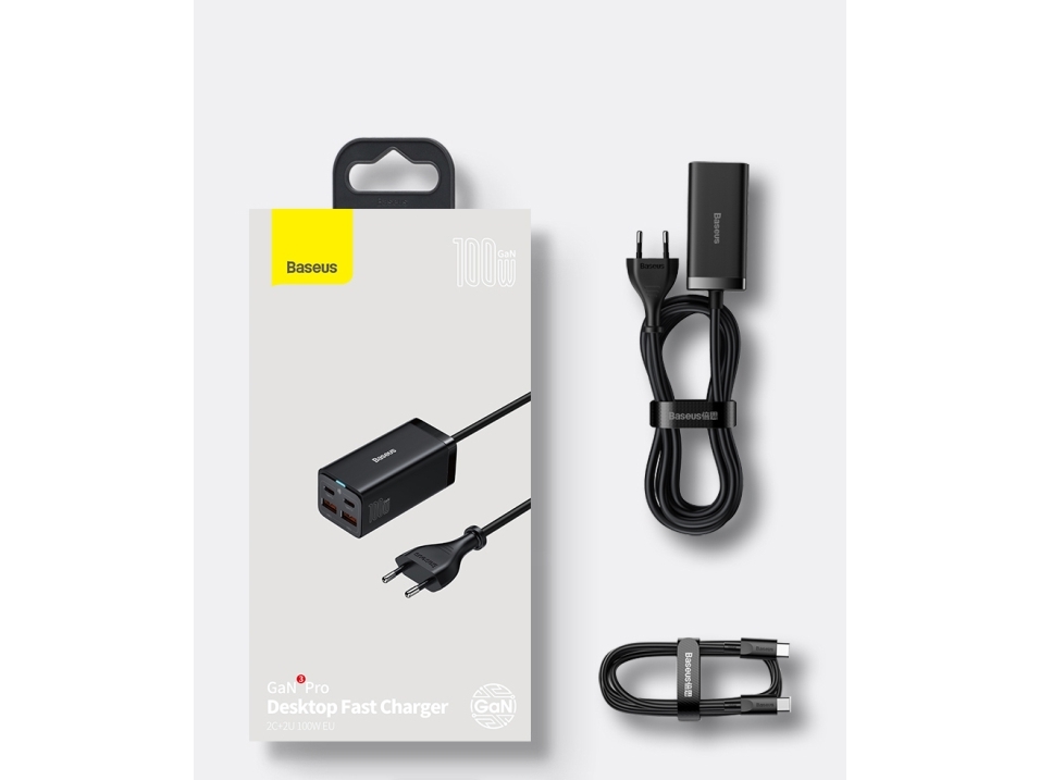 Baseus GaN3 Pro lader 2x USB-A 2x USB-C 3 A (CCGP000101)