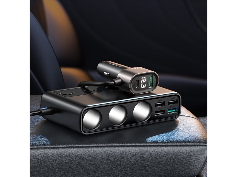 Joyroom Car charger JOYROOM JR-CL06 Multi-Port (black)