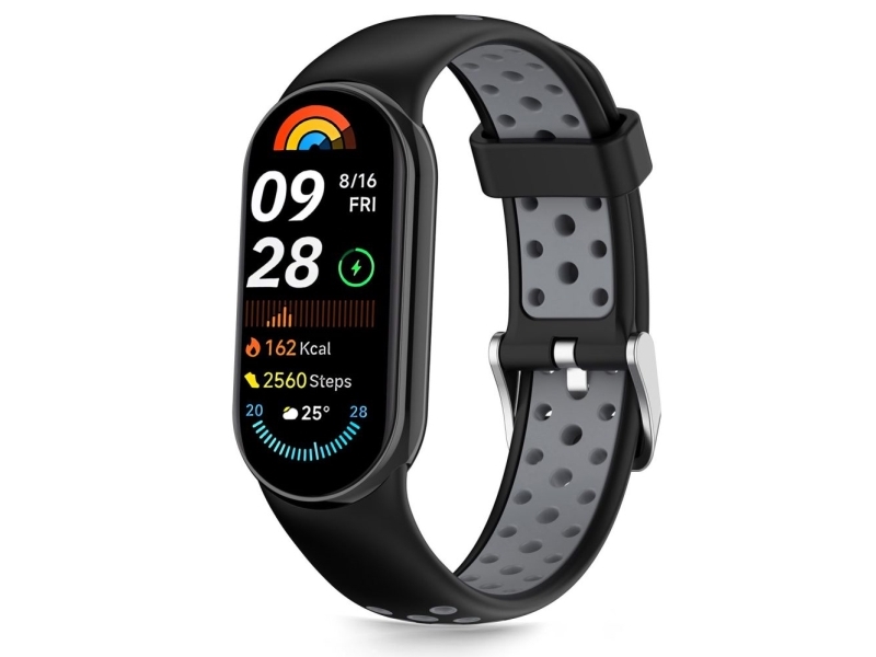 Tech-Protect Iconband Air Strap Für Xiaomi Smart Band 8 / 9 / 10 / Nfc - Schwarz Und Grau