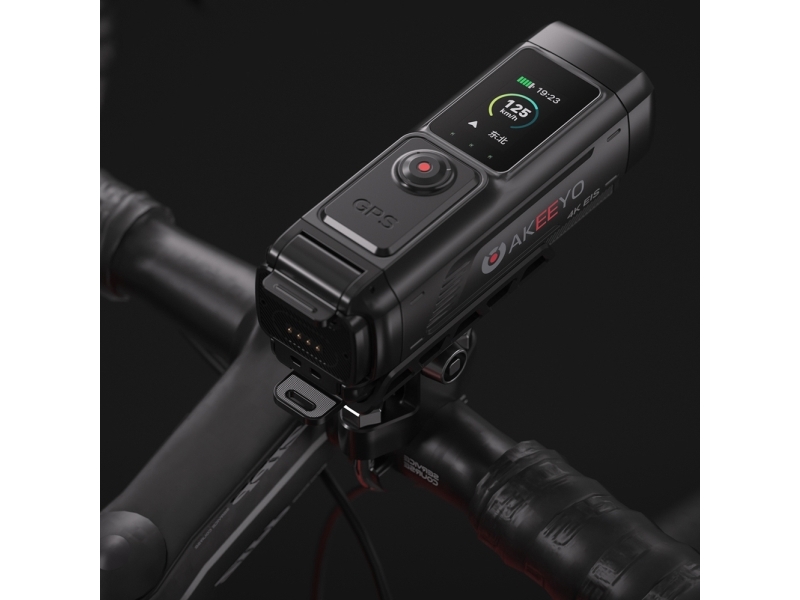 Wideorejestrator AKEEYO 730Pro 4K til cykel/motorcykel - styrmonteret - sort