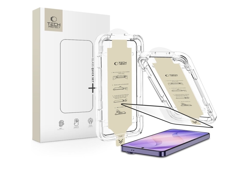 Tech-Protect Anti-Reflexions-Schutzglas, Quick Set Ar+ Für Galaxy S26 Ultra, Schwarz