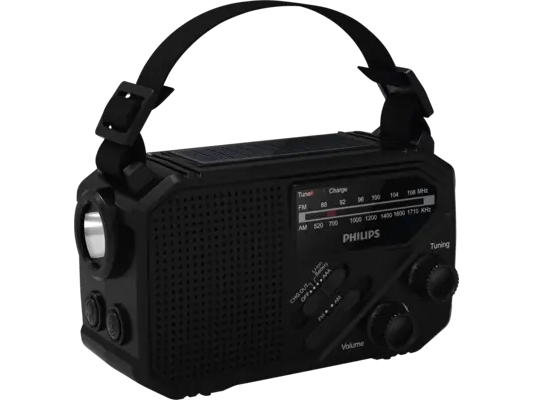 Philips TAR3500/00, Bærbar, Digital, FM, Sort, IP55, Batteri/Solar