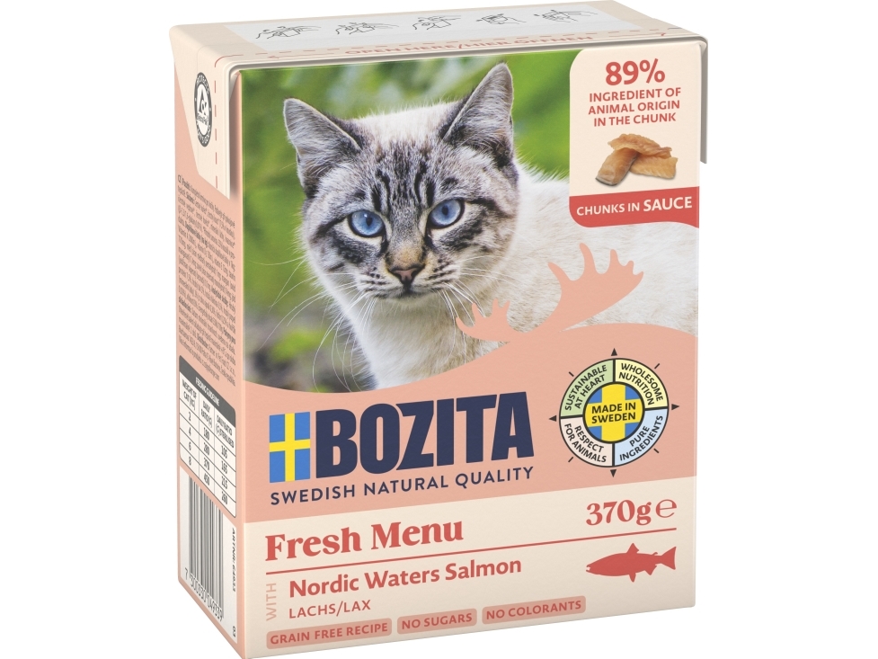 Bozita 4933, Voksen, Laks, 370 g, Kornfri, Sojafri, Ingen kunstige farver