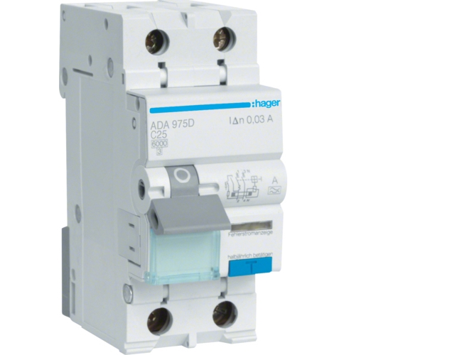 Hager Polo Ada975d Rcbo 2P C25a 0,03A Type A Ada975d