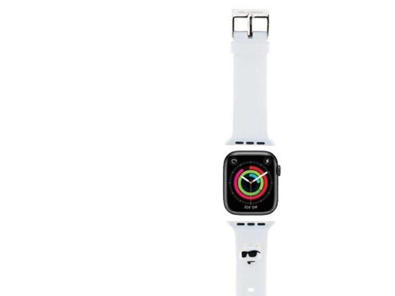 Armband Apple Watch 4 / 5 / 6 / 7 / 8 / Se (38 / 40 / 41 Mm) Karl Lagerfeld 3D Rubber Choupette Head (Klawmslcnh) Weiß