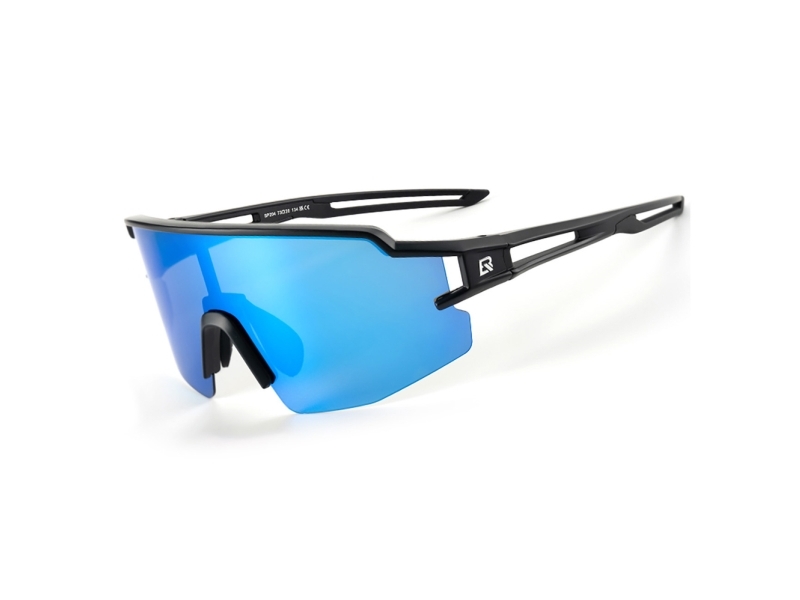 Rockbros Polarized Cycling Glasses with UV Protection and Corrective Insert Blue Lenses - Black
