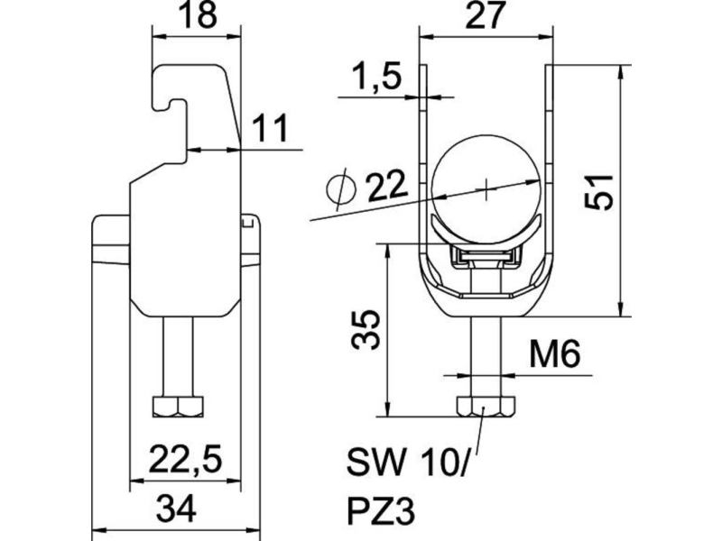 Alu-Bbs-Schelle 1-F. 16-22Mm