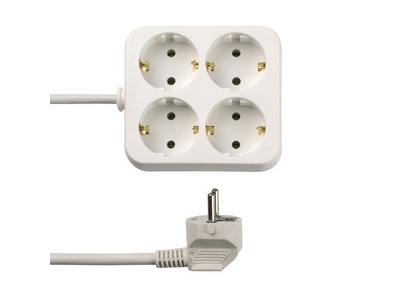 Rev 0512299555, 1,4 M, 4 Ac-Ausgänge, Indoor, 1,5 Mm², Weiß, 230 V