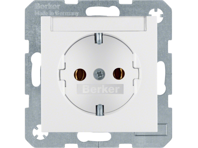 Berker 47501909 Steckdose Schuko, Typ F, Weiß, Thermoplast, Ip20, 250 V, 16 A