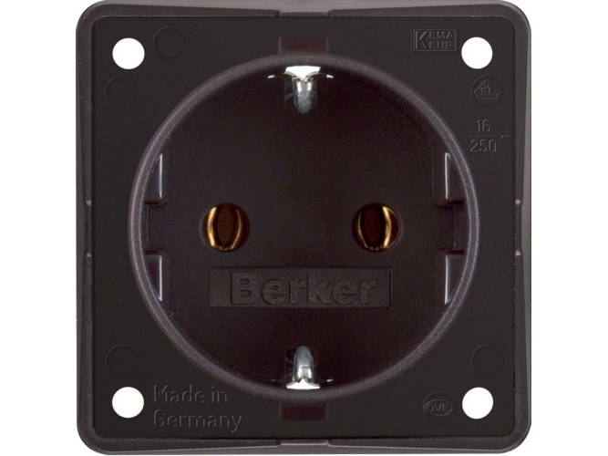 Berker 947782501, Typ F, Braun, Thermoplast, Ip44, 250 V, 16 A