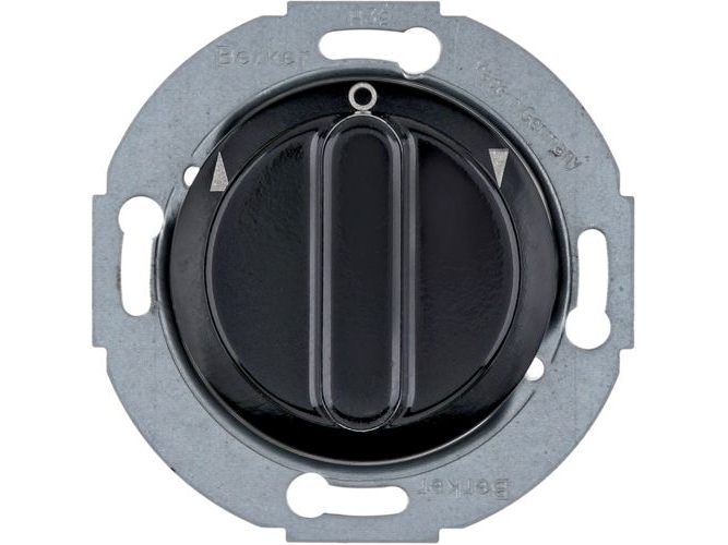 Berker 381113, Drehschalter, 1P, Metall, Kunststoff, Glanz, Schwarz, Ip20