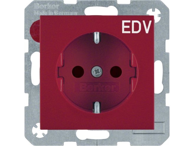 Berker 47238922, Typ F, Rød, Duroplast, Ip20, 250 V, 16 A