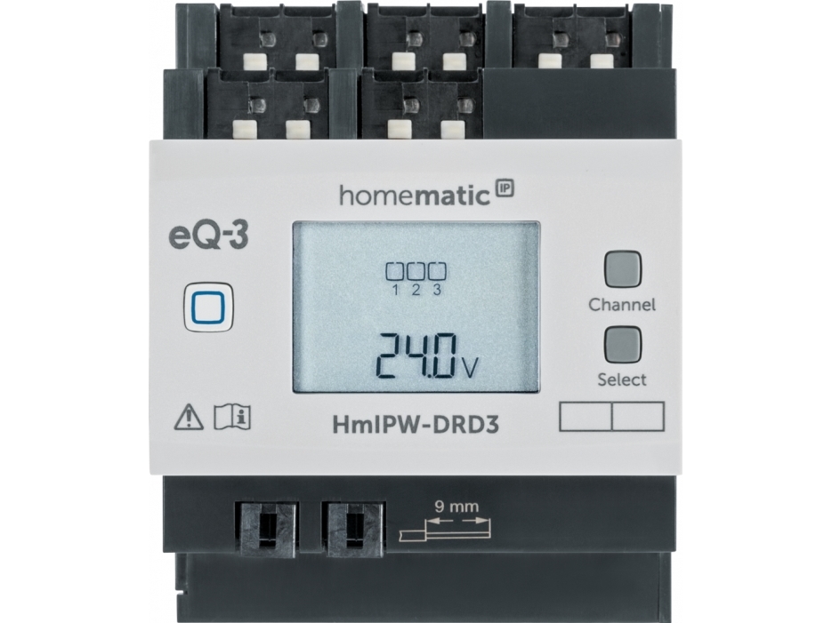Homematic Ip Hmipw-Drd3, Dæmpningsaktuator, Din Skinnemonteret, 3 Kanaler, Ip20, Hvid, Central Control Unit Ccu3