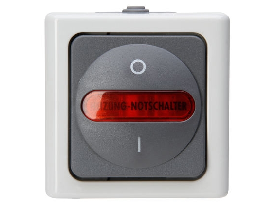 Kopp 562356009, Wippschalter, 2P, Thermoplast, Rot, Weiß, Ip44, 250 V