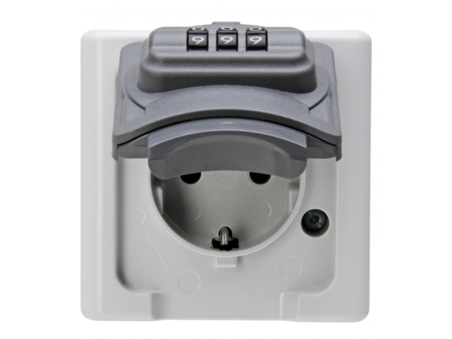 Kopp 109856007, Typ F, 1 Modul(E), Anthrazit, Grau, Thermoplast, Glänzend, Ip44