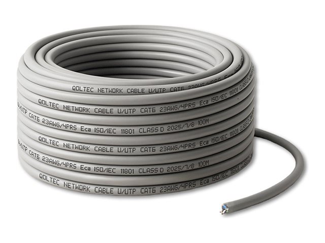 Qoltec UTP-netværkspatchkabel | Kobber Cu |CAT6 | Høj hastighed 1Gbps | LAN | 25m | grå