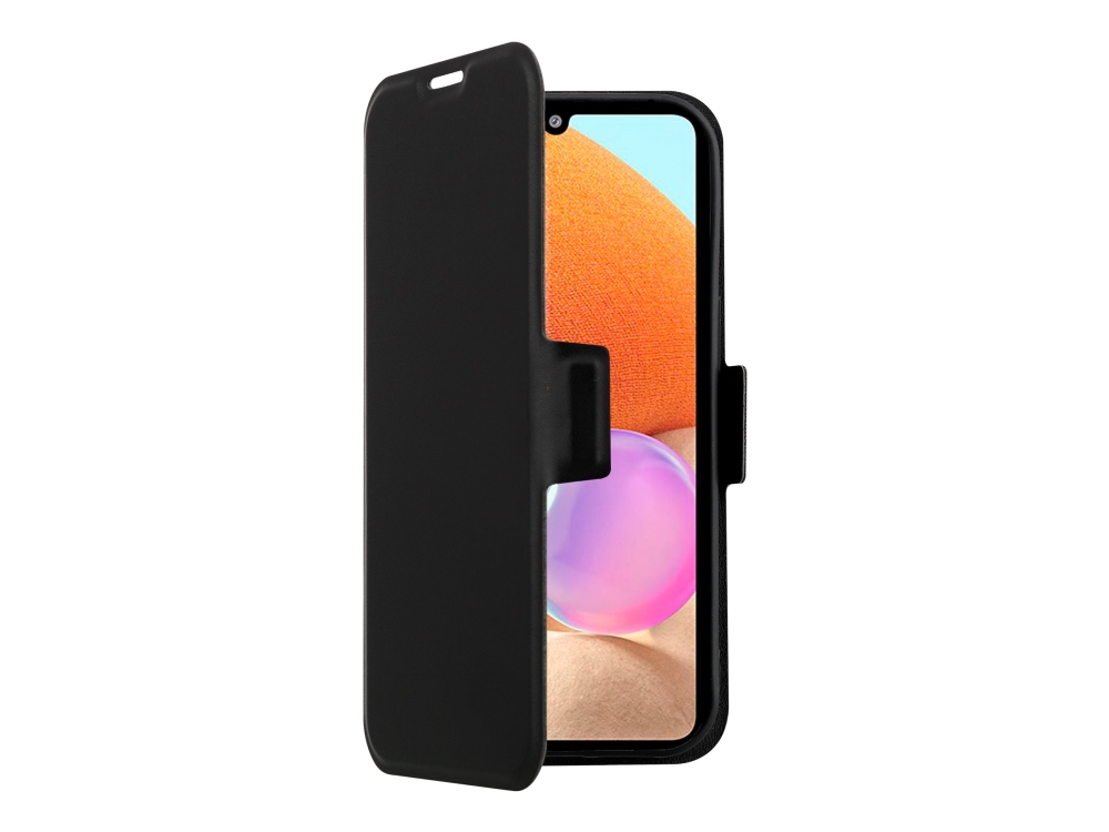 Screenor Clever - Flipomslag Til Mobiltelefon - Økolæder, Termoplastisk Polyuretan (Tpu) - Sort - For Samsung Galaxy A37