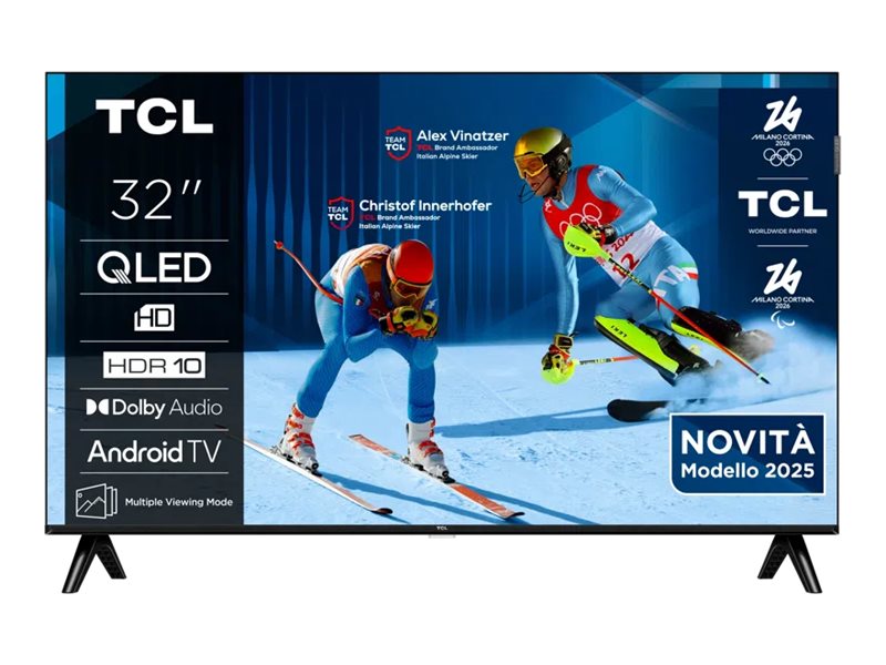 TCL 32V4C - 32 Diagonalklasse V4C Series LED-bakgrunnsbelyst LCD TV - QLED - Smart TV - Android TV - 720p 1366 x 768 - HDR - Quantum Dot
