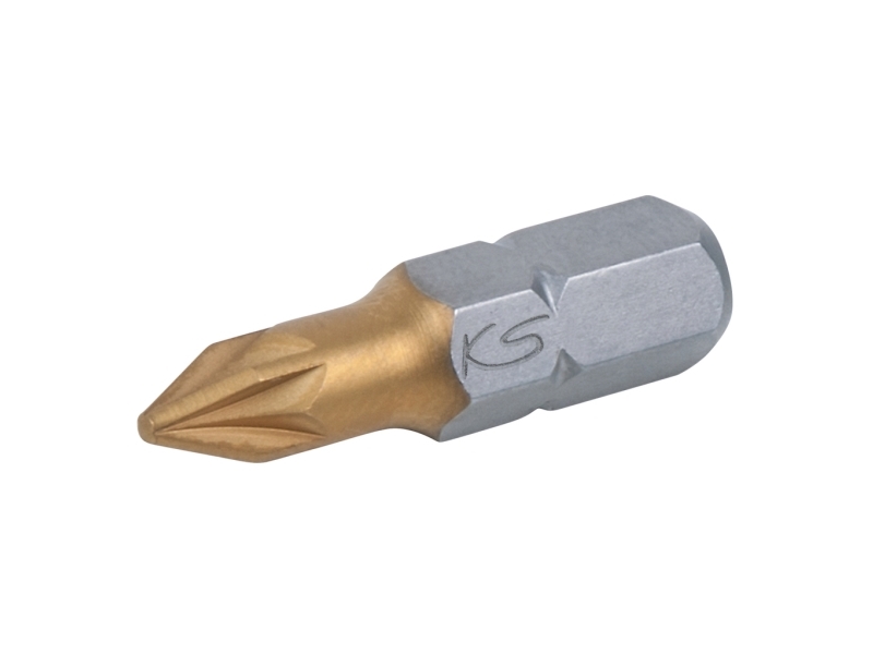 KS Tools 911.2625, Phillips-ruuvimeisseli, titaani, DIN 3126, ISO 1173 - C 6.3, 25 mm, 40 g, 25.4 / 4 mm (1 / 4)