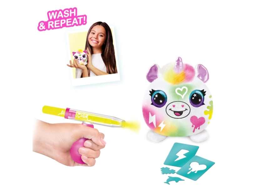 Airbrush Plush - Bamse - Neon Mini Mystery - Diy Sæt - 29 Dele