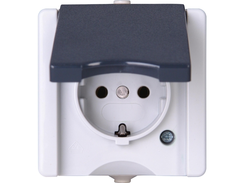 Kopp 947456005, Typ F, 1 Modul(E), Grau, Thermoplast, Glänzend, Ip44