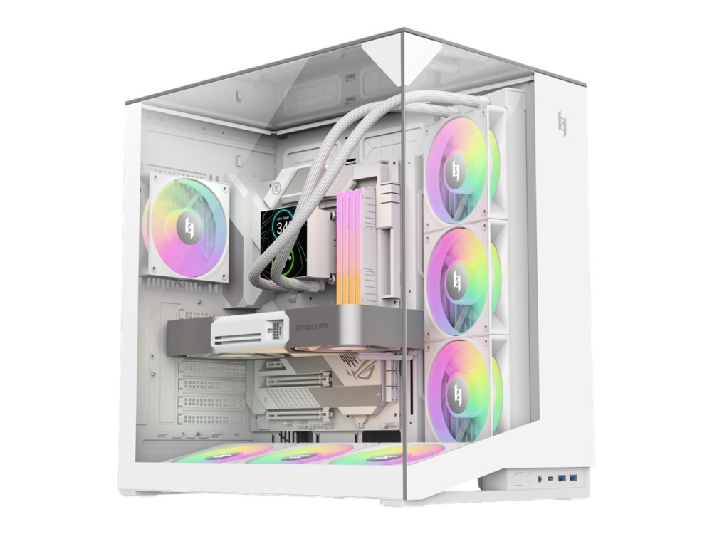 Gamemax Infinity Nex C56 Vc Wh - Mid Tower - Atx - Sidepanel Med Vindue (Hærdet Glas) - Ingen Strømforsyning (Atx) - Hvid - Usb/Audio/Mic