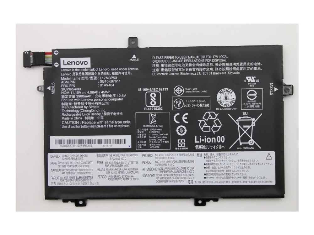 45Wh Lithium-Ionen-Akku Für