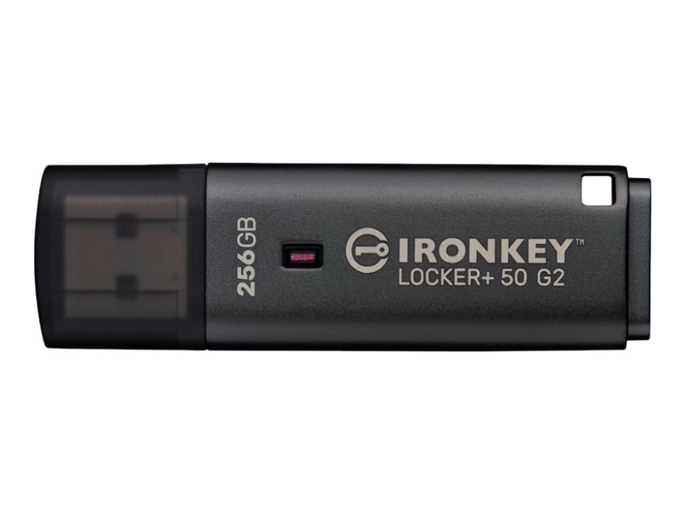 Kingston Technology Ironkey 256Gb Locker Plus 50 G2, Fips 197, Aes-256, 256 Gb, Usb Typ-A, 3.2 Gen 1 (3.1 Gen 1), 145 Mb/S, Kappe, Schwarz