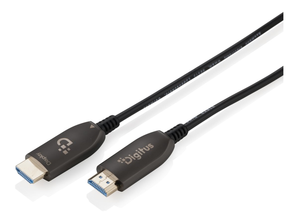 Digitus - Ultra High Speed - Hdmi-Kabel Med Ethernet - Hdmi Han Til Hdmi Han - 90 M - Hybrid Kobber/Fibertoptik - Sort - 8K60 Hz (7680 X 4320) Suppor
