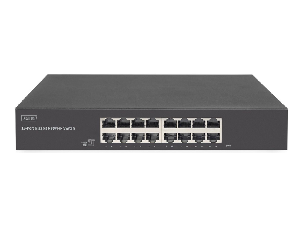 Digitus 16-Port Gigabit Switch, 19 Zoll, Unmanaged, Unmanaged, Gigabit Ethernet (10/100/1000)