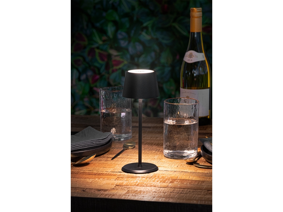 Securit Led-Tischlampe Monte-Carlo, Kabellos Und Wiederaufladbar, Schwarz