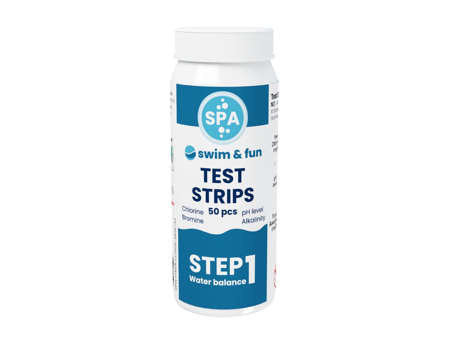 Swim & Fun - Teststrimler Spa pH/Klorid/Brom/Alkalitet, 50 stk