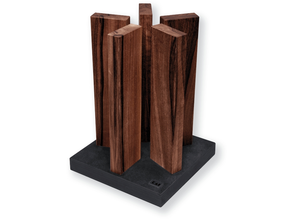 kai STH-4, Sprække knivblok, Granit, Valnød, Grå, Træ, Stjerneformet, 1 stk, 210 mm