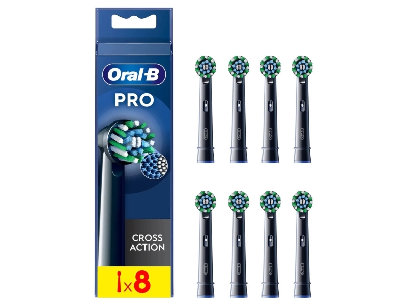 Oral-B Crossaction , 8 Stk, Sort, Oral-B, Kasse
