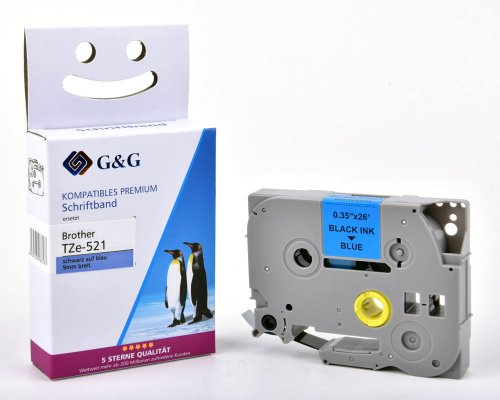 G&G 17086, Scwarz Auf Blau, Etikettenrolle, Tze, Grau, Brother, Brother Ptouch 1000 Brother Ptouch 1010 Brother Ptouch 1280 Brother Ptouch 1750 Broth