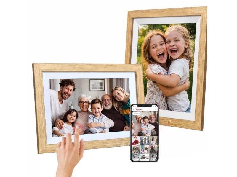 Wozinsky Wrc-32 10,1" Digitaler Bilderrahmen Mit Frameo 32Gb App - Hellbraun