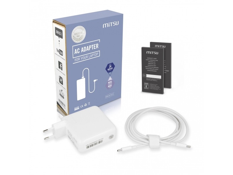 Mitsu 100W Usb-C, Usbc, 5-20V, 3-5A Netzadapter (Weiß) Für Notebook