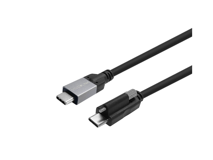 Vivolink Usb-C Auf Usb-C Kabel 1,5 M Schwarz (Usb-C Screw To Usb-C Cable)