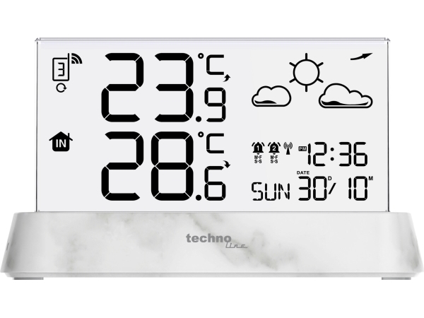 Technoline WS 6782, Valkoinen, Lämpömittari sisäkäyttöön, Lämpömittari ulkokäyttöön, Lämpömittari, -9,9 - 50 °C, -40 - 70 °C, Akku
