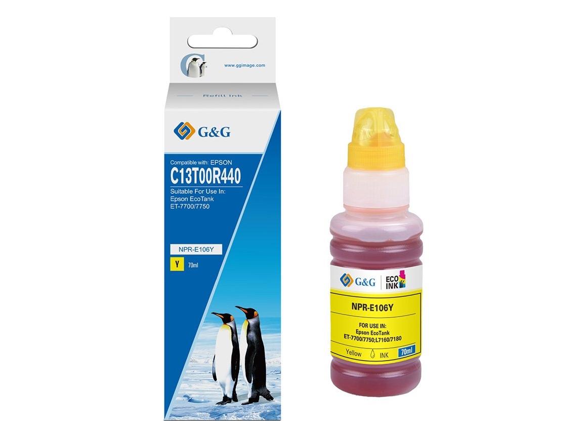 G&G Kompatibel Mit Epson 106/ C13t00r440 Ecotank Tinte, Kompatibel, Gelb, Epson, 105 / 106 Ecotank Tinte Ecotank Et7700 Ecotank Et7750, 5000 Seiten,