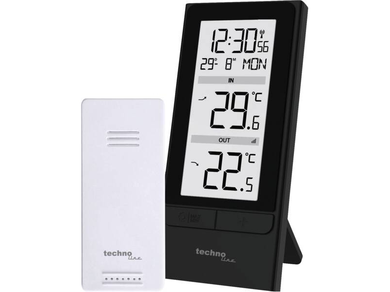 Technoline Ws 9787, Sort, Indendørs Termometer, Udendørs Termometer, Termometer, Batteri, 65 Mm, 19 Mm