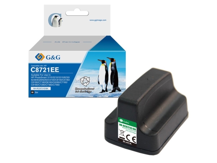 G&G Kompatibel Mit Hp 363/ C8721ee Xl-Druckerpatrone Schwarz, Schwarz, 34 Ml, 1 Stück(E), 1000 Seiten, Einzelpackung