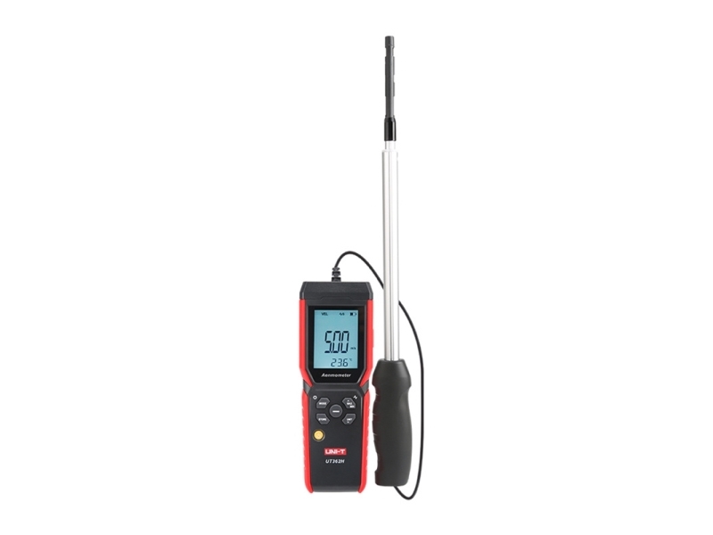 Termo anemometras   0~30m/s  -20~70C  0~999900m³/min, pasirenkama ortakių forma, UNI-T