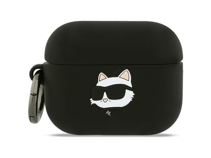 Karl Lagerfeld Choupette Head 3D-Etui I Silikone Til Airpods Pro 3 Sort