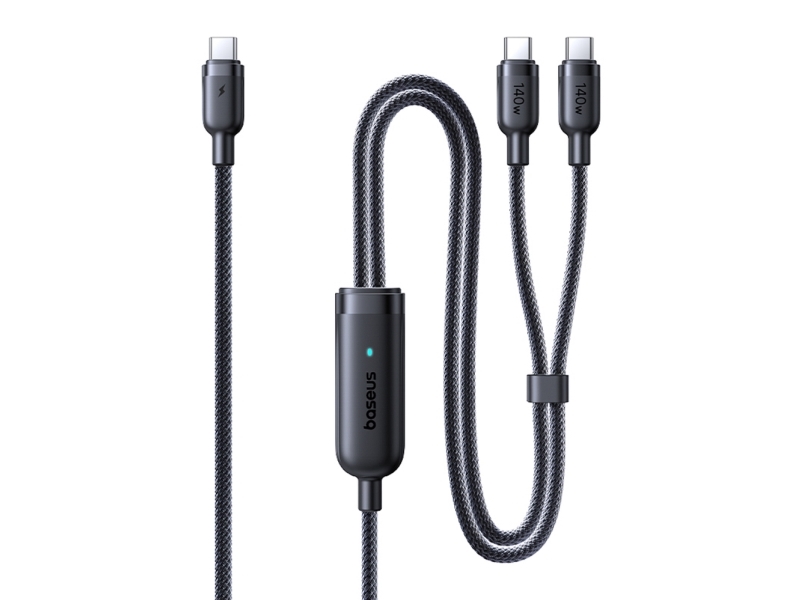 Baseus Flash 4 140W 2-In-1 Kabel Usb-C Auf Usb-C + Usb-C 1,5 M Schwarz