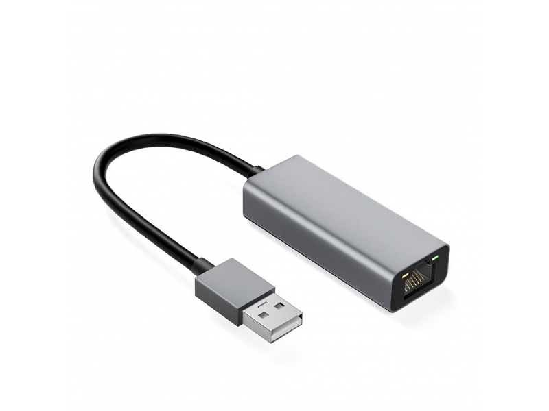 Ibox Rj45 Til Usb Type-A Adapter I Aluminium 10/100/1000 Mb/S