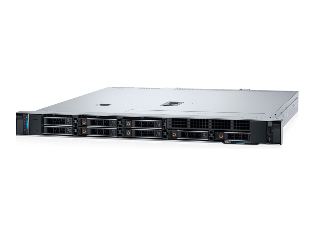 Dell PowerEdge R360 - Server - rack-monterbar 1U - envejs - 1 x Xeon 6369P / op til 5.7 GHz - RAM 32 GB - SAS - hot-swap 2.5 bås(e) - SSD 2 x 480 GB